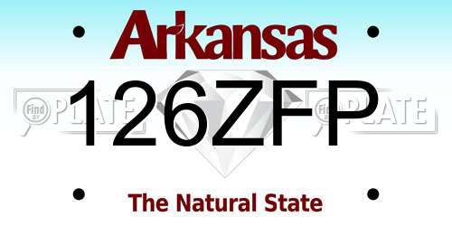 126ZFP Arkansas License Plate