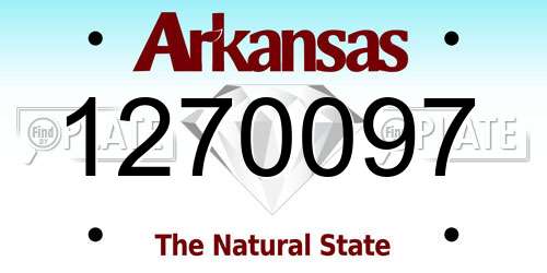 1270097 Arkansas License Plate