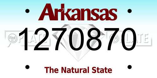 1270870 Arkansas License Plate