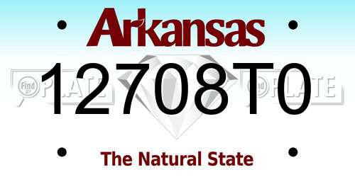 12708T0 Arkansas License Plate