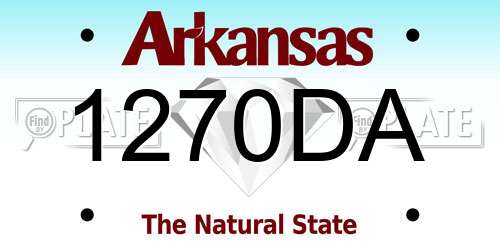 1270DA Arkansas License Plate