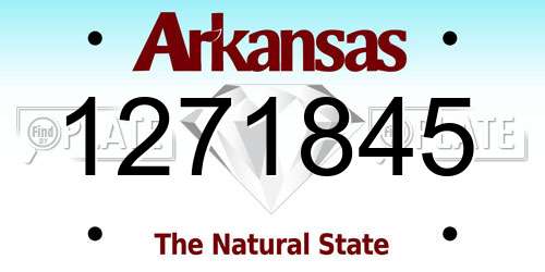 1271845 Arkansas License Plate
