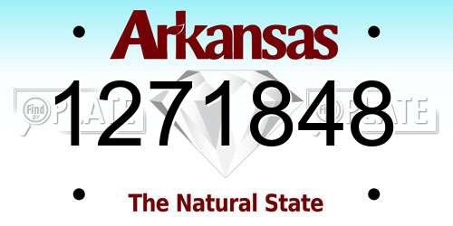 1271848 Arkansas License Plate