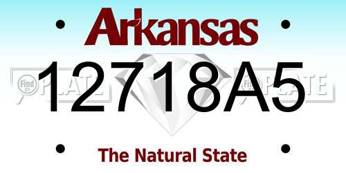 12718A5 Arkansas License Plate