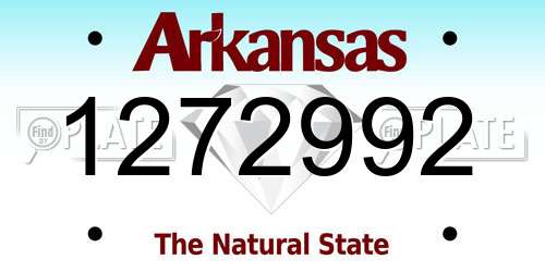 1272992 Arkansas License Plate