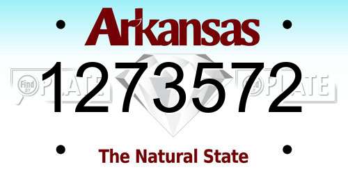 1273572 Arkansas License Plate