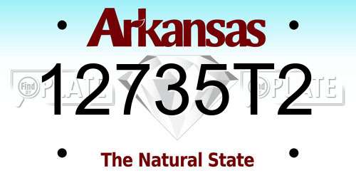 12735T2 Arkansas License Plate