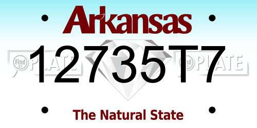 12735T7 Arkansas License Plate