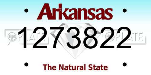 1273822 Arkansas License Plate