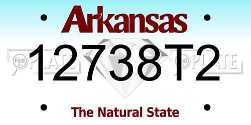 12738T2 Arkansas License Plate