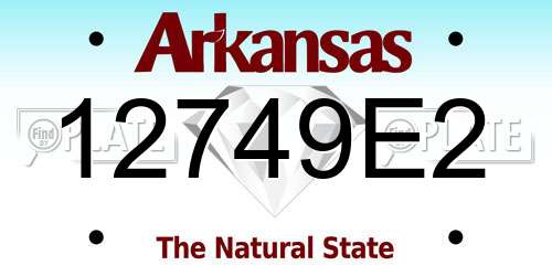 12749E2 Arkansas License Plate