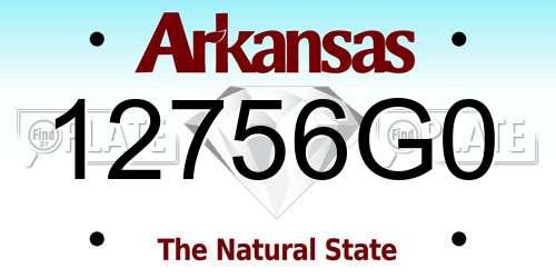 12756G0 Arkansas License Plate