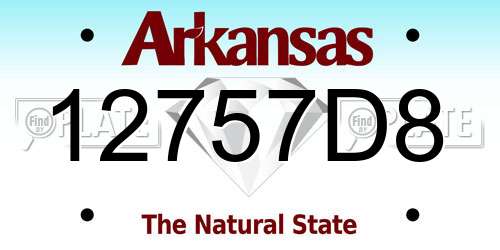 12757D8 Arkansas License Plate
