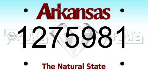 1275981 Arkansas License Plate