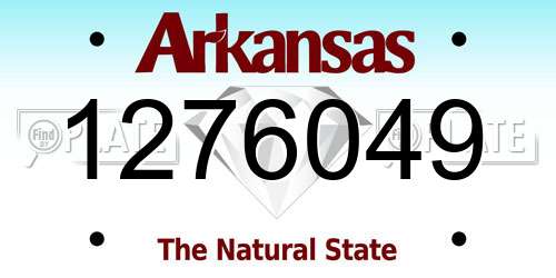 1276049 Arkansas License Plate