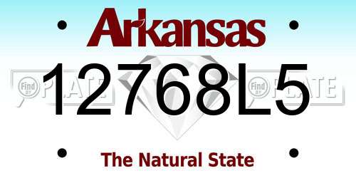 12768L5 Arkansas License Plate