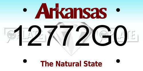 12772G0 Arkansas License Plate