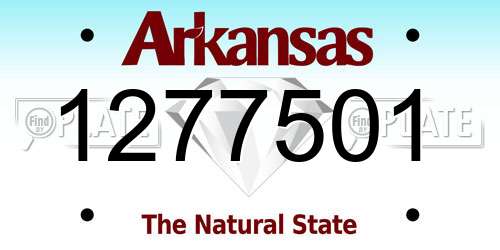 1277501 Arkansas License Plate