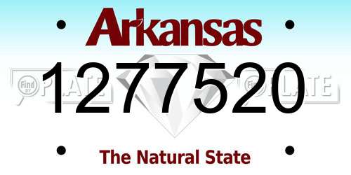 1277520 Arkansas License Plate
