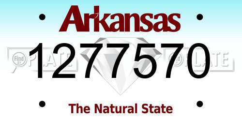 1277570 Arkansas License Plate