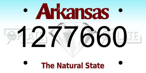 1277660 Arkansas License Plate