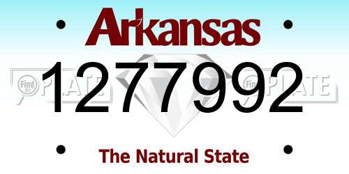 1277992 Arkansas License Plate