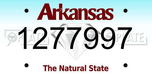 1277997 Arkansas License Plate