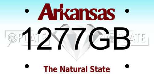 1277GB Arkansas License Plate