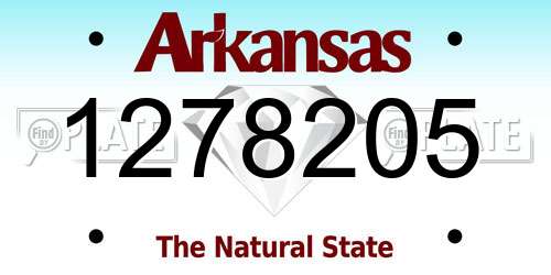 1278205 Arkansas License Plate
