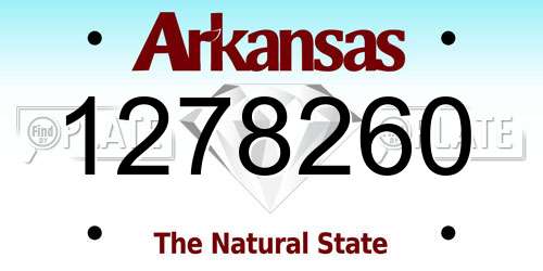 1278260 Arkansas License Plate