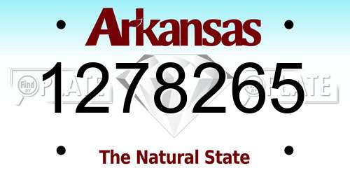 1278265 Arkansas License Plate