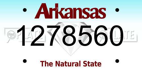 1278560 Arkansas License Plate