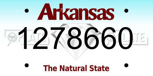 1278660 Arkansas License Plate