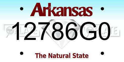 12786G0 Arkansas License Plate