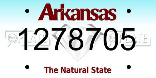 1278705 Arkansas License Plate