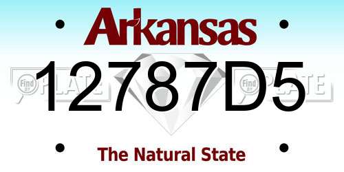 12787D5 Arkansas License Plate