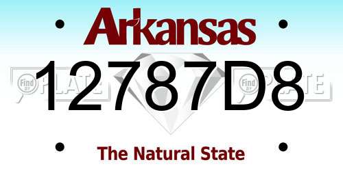 12787D8 Arkansas License Plate