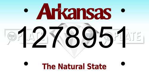 1278951 Arkansas License Plate