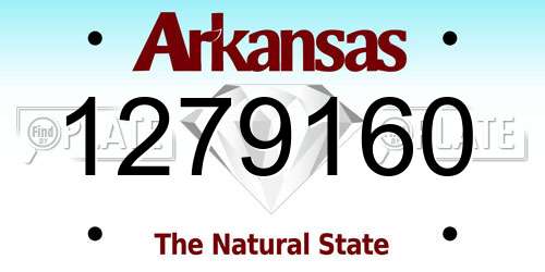 1279160 Arkansas License Plate