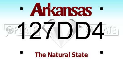 127DD4 Arkansas License Plate