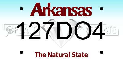 127DO4 Arkansas License Plate