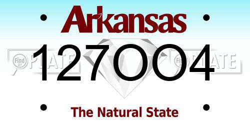 127OO4 Arkansas License Plate