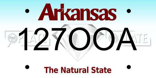 127OOA Arkansas License Plate