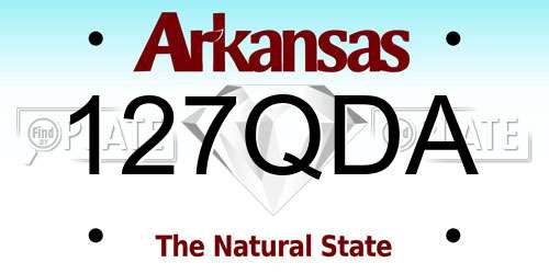 127QDA Arkansas License Plate