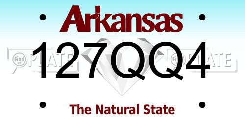 127QQ4 Arkansas License Plate