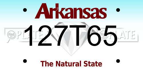 127T65 Arkansas License Plate