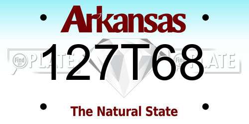 127T68 Arkansas License Plate