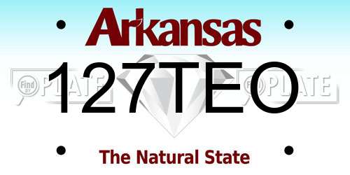 127TEO Arkansas License Plate