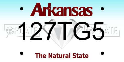 127TG5 Arkansas License Plate