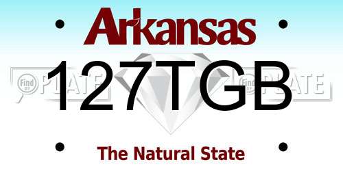127TGB Arkansas License Plate